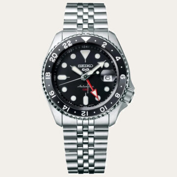 seiko 5 sports gmt black men's watch ssk001k1