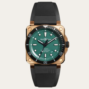 BELL AND ROSS Limited Edition BR-03 Diver Black & Green Bronze Men Watch [BR0392-D-LT-BR/SRB]