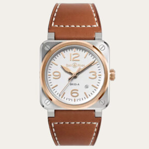 BELL AND ROSS BR-03 White Steel & Gold Men Watch [BR03A-WH-STPG/SCA]
