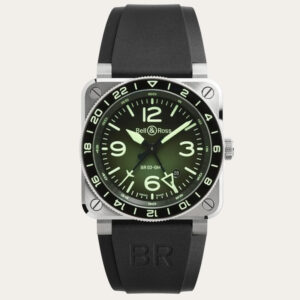 BELL AND ROSS Limited Edition BR03-93 GMT Green Lum Men Watch [BR0393-GN-ST/SRB]